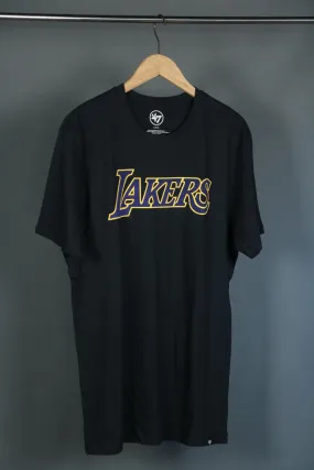 47 Brand Los Angeles Lakers Wordmark Super Rival T-Shirt Jet Black