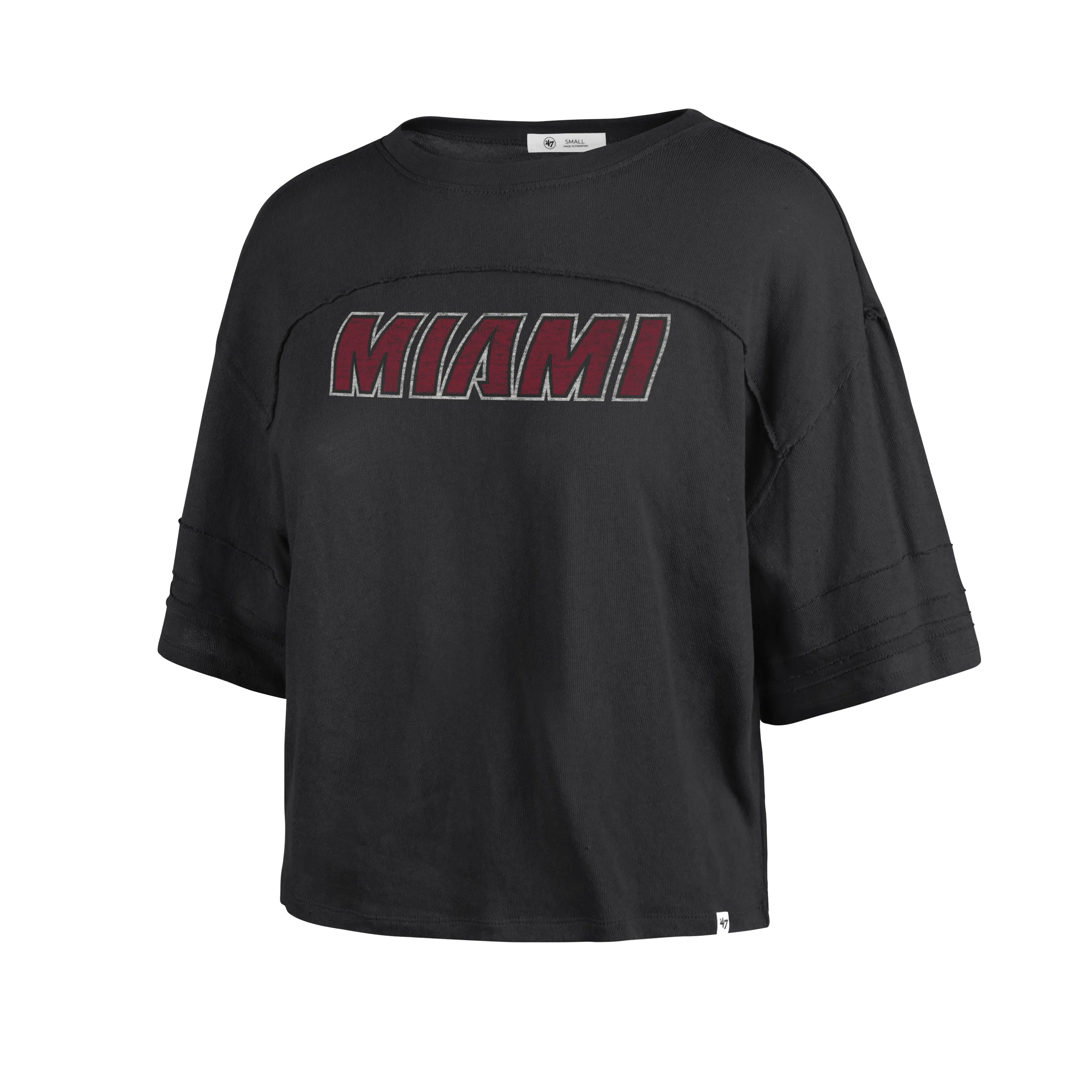 '47 Brand Miami HEAT Women's Crop Tee, Wordmark design, Miami HEAT Clothing