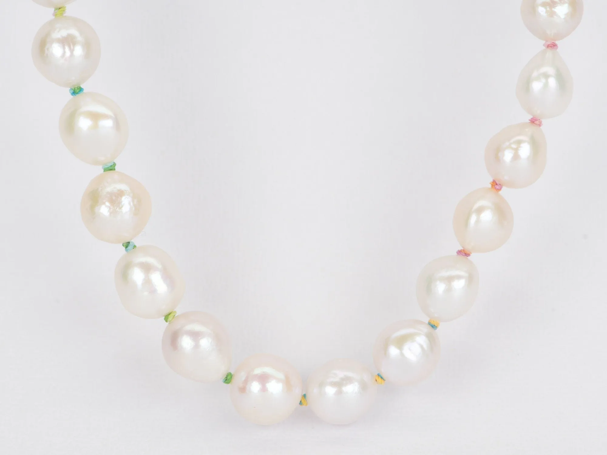 7-10mm Baroque Pearl with Rainbow Knots Necklace 14k Gold Filled Clasp R4210