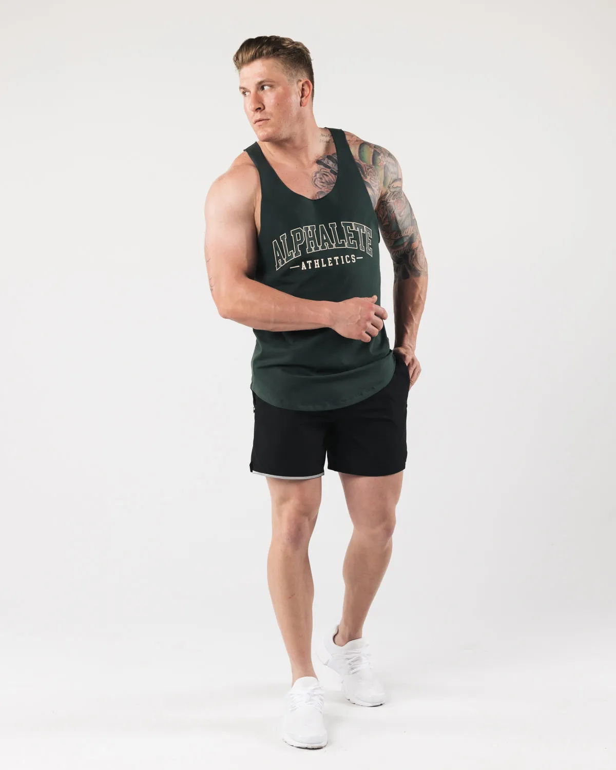 AA Raw Cut Tank - Evergreen