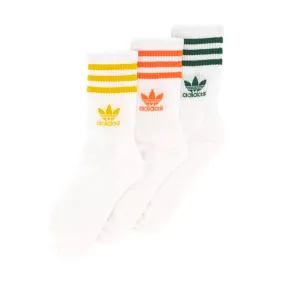 Adidas Crew Sock 3 Pack in Gold, Orange, and Green