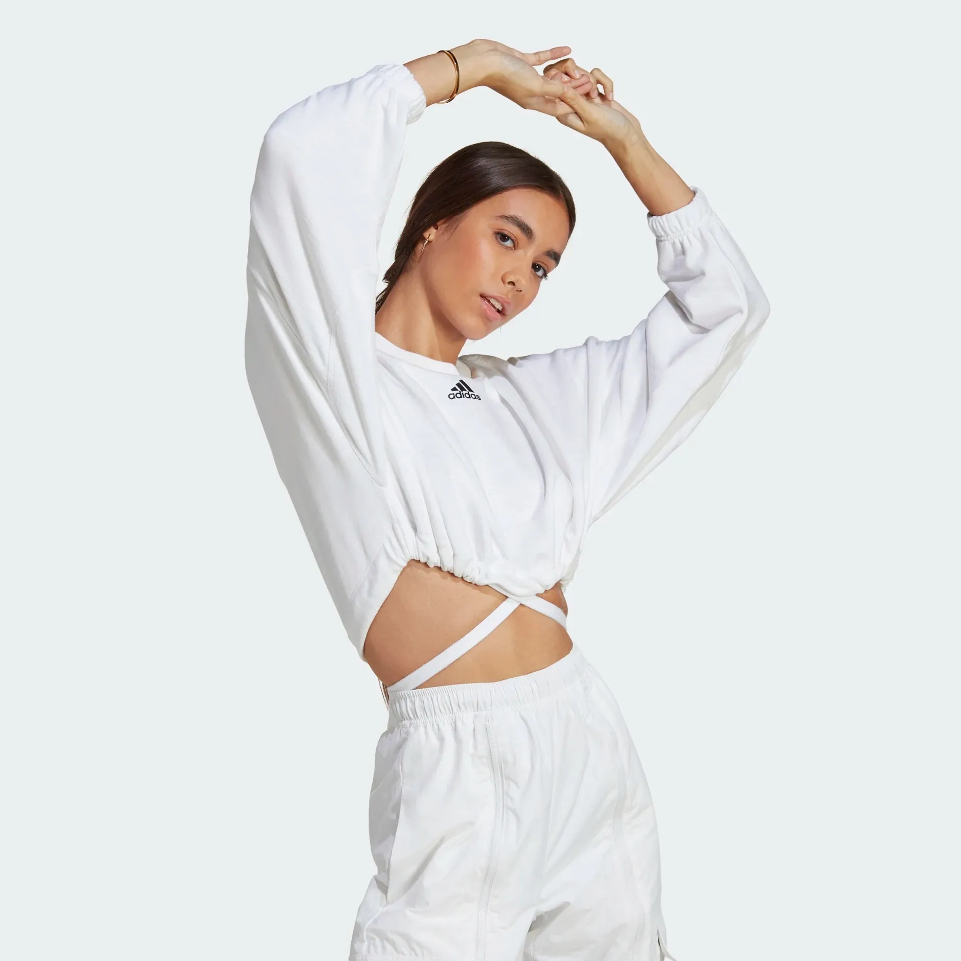 Adidas Dance Crop Sweater - White / White