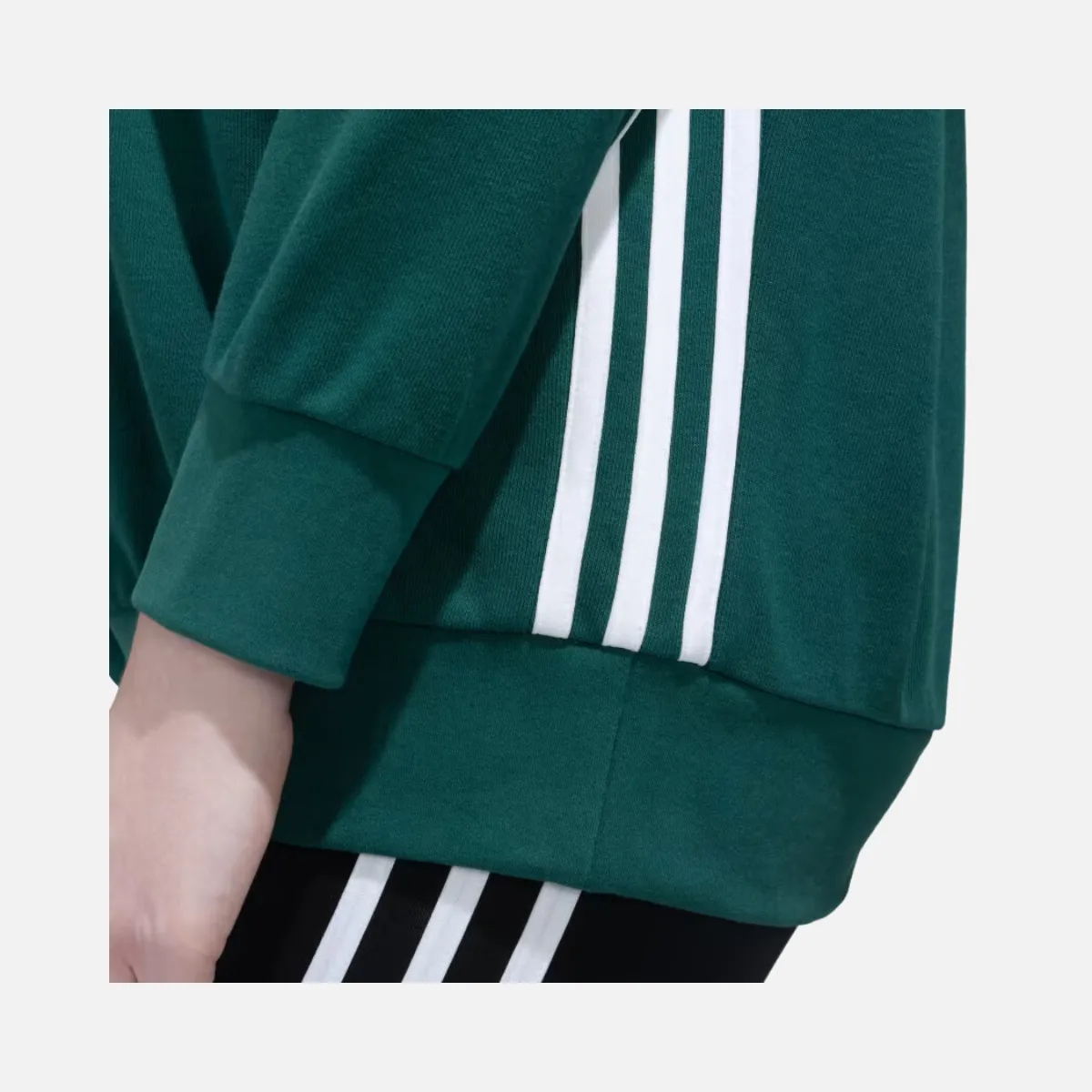 Adidas Dance Loosehd Women's Hooded Sweat, Collegiate Green/White