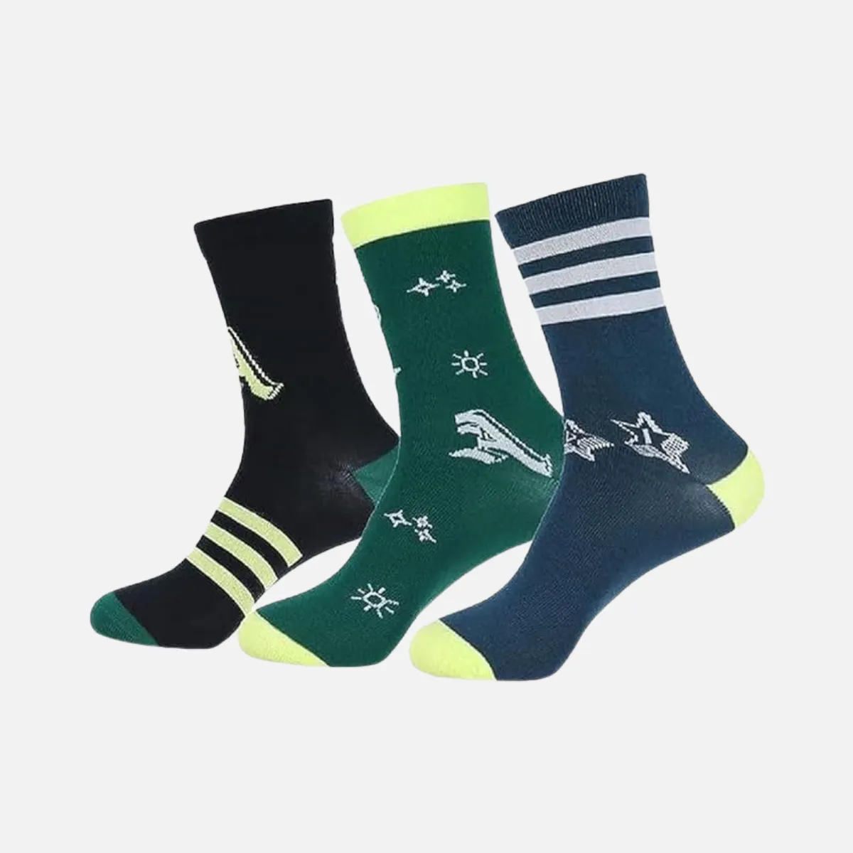 Adidas Kids Unisex Crew Socks - Collegiate Green/Black/Arctic Night F23