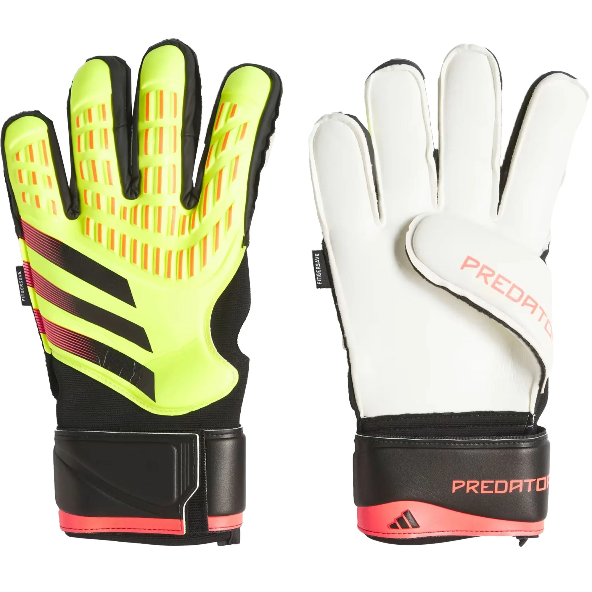 adidas Predator GL Match Fingersave Goalkeeper Gloves - Solar Yellow/Black/Red