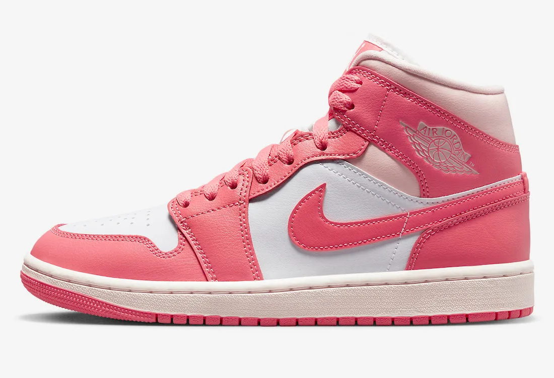 Air Jordan 1 Mid Strawberries and Cream White Sea Coral Atmosphere Sail BQ6472-186