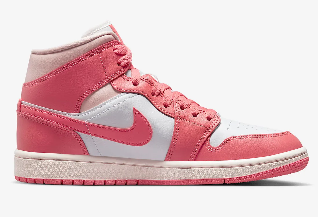 Air Jordan 1 Mid Strawberries and Cream White Sea Coral Atmosphere Sail BQ6472-186