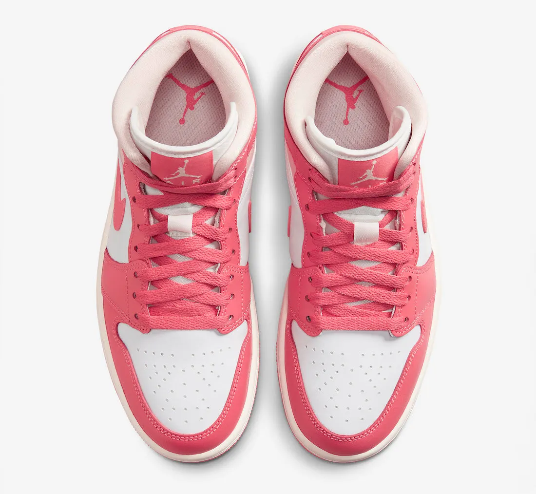 Air Jordan 1 Mid Strawberries and Cream White Sea Coral Atmosphere Sail BQ6472-186