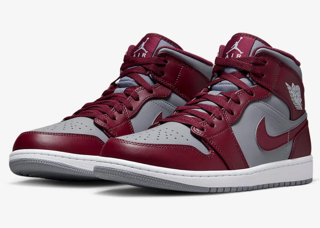 Air Jordan 1 Mid Team Red Grey White DQ8426-615