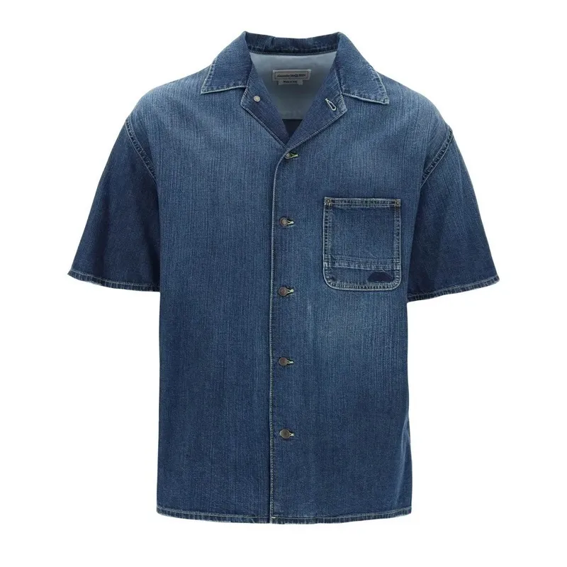 Alexander McQueen | Denim Cotton Short Sleeve Shirts