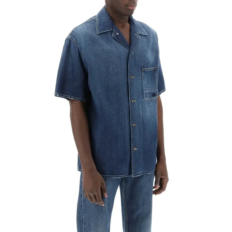 Alexander McQueen | Denim Cotton Short Sleeve Shirts