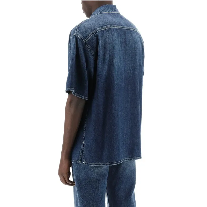 Alexander McQueen | Denim Cotton Short Sleeve Shirts