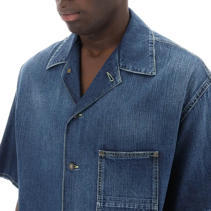 Alexander McQueen | Denim Cotton Short Sleeve Shirts