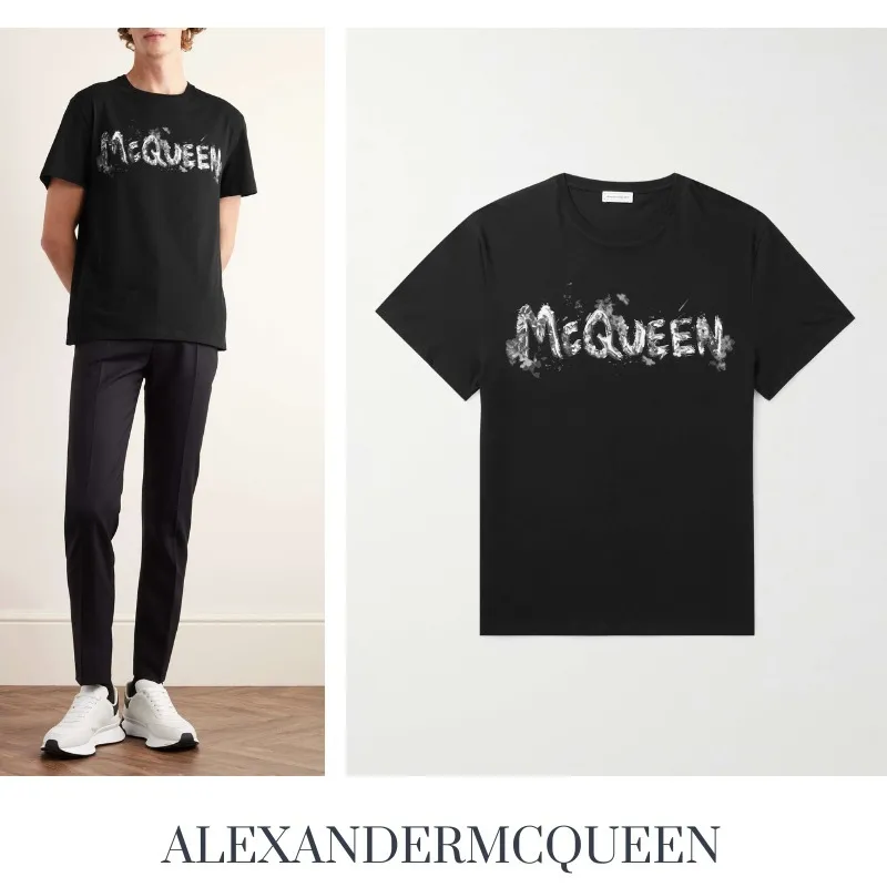 Alexander McQueen cotton logo t-shirts- short sleeves