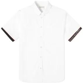 Alexander McQueen Logo Taped Short Sleeve ShirtWhite