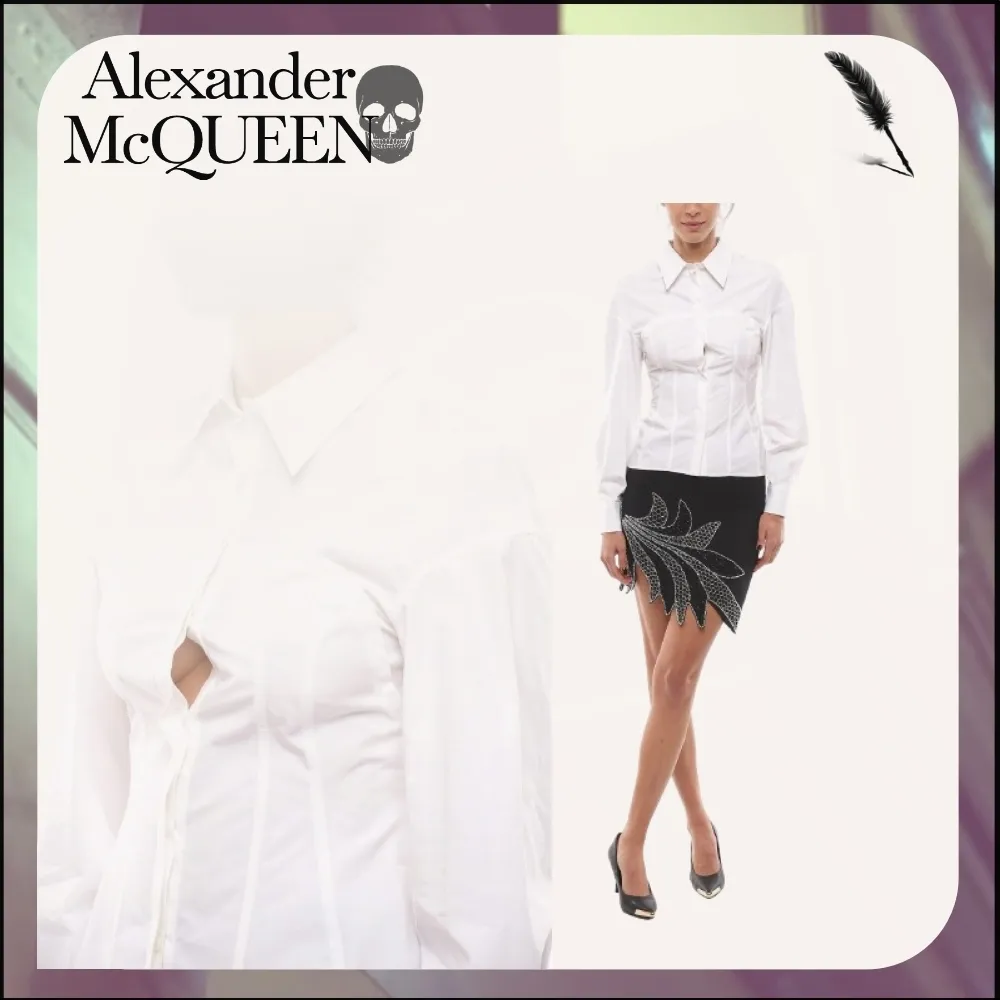 Alexander McQueen long sleeves cotton party style shirts blouses.