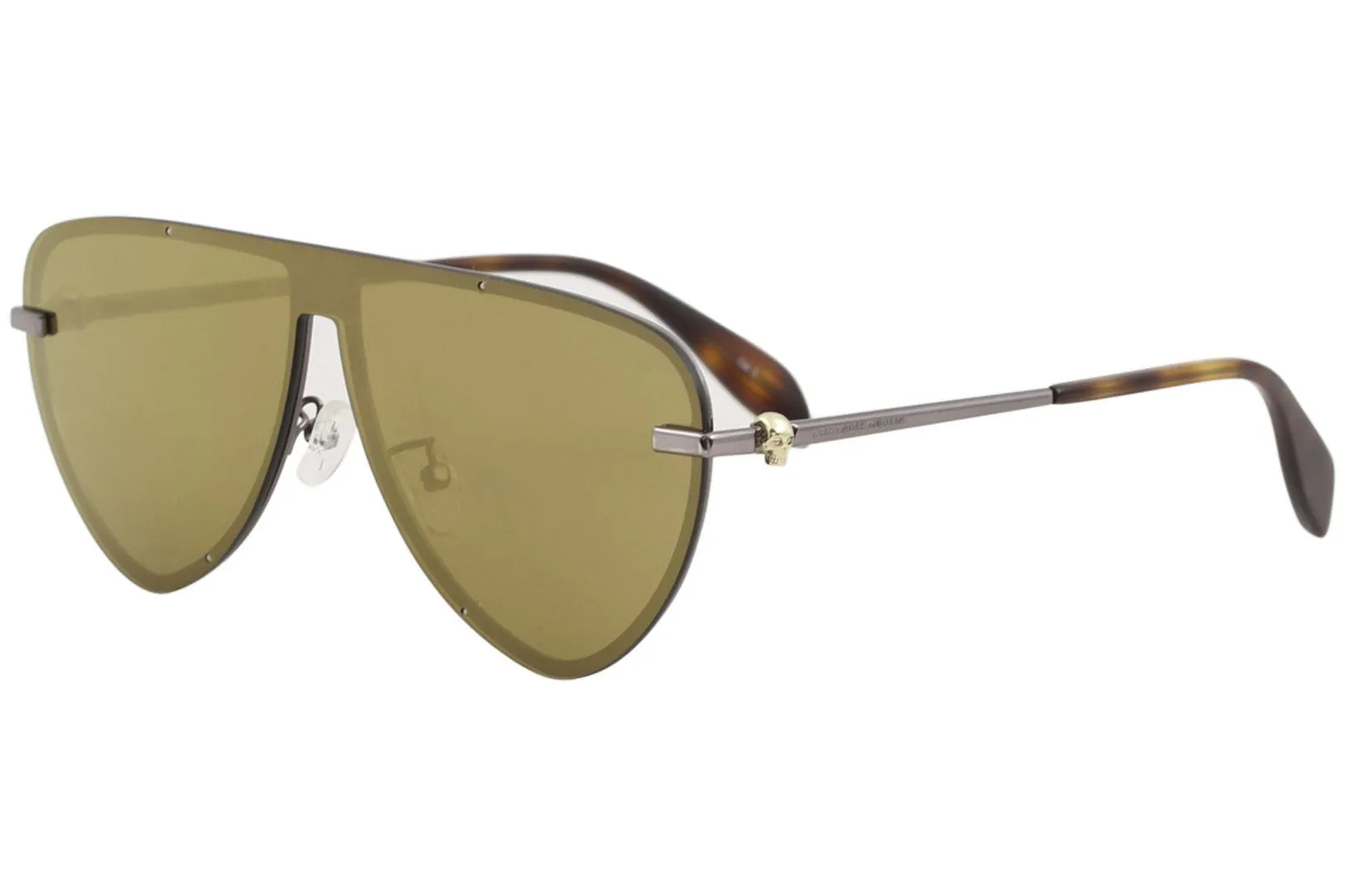 Alexander McQueen Men's Iconic AM0157SA AM/0157/SA Fashion Shield Sunglasses