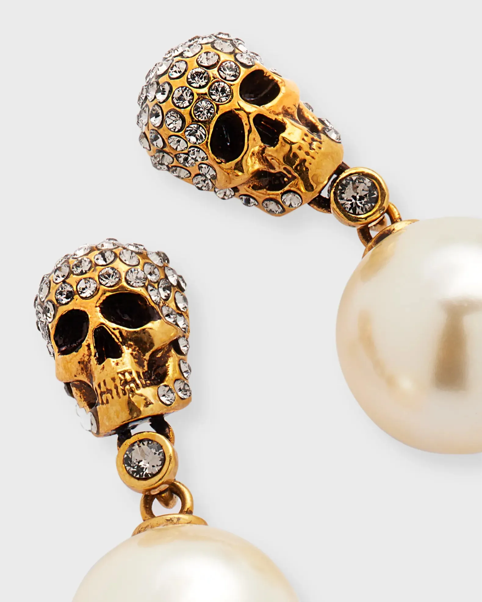 Alexander McQueen Pearl N Skull Earrings