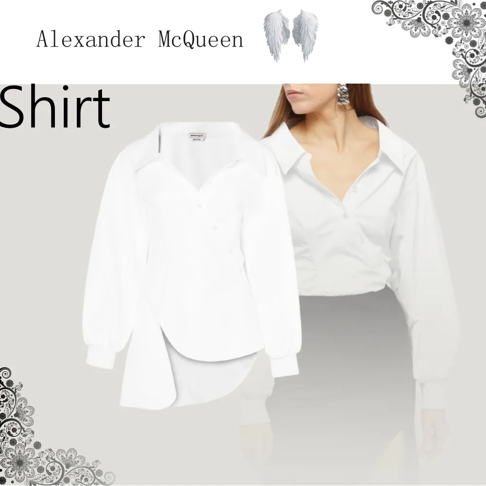 Alexander McQueen Silk Long Sleeve Cotton Shirts and Blouses