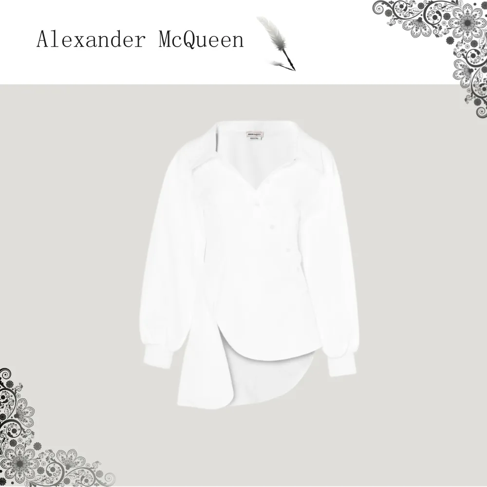 Alexander McQueen Silk Long Sleeve Cotton Shirts and Blouses