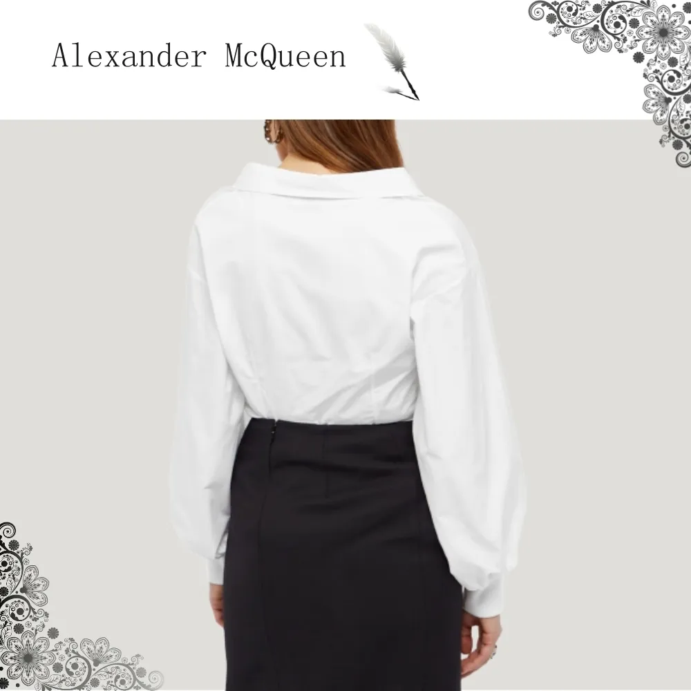 Alexander McQueen Silk Long Sleeve Cotton Shirts and Blouses