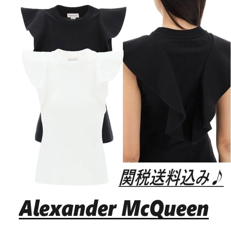 Alexander McQueen Sleeveless Cotton Tanks Camisoles