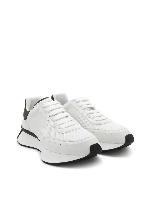 Alexander Mcqueen White And Black Leather Sneakers