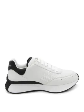 Alexander Mcqueen White And Black Leather Sneakers