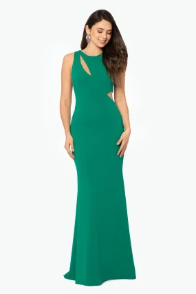 Ariana Long Dress, Scuba Crepe Material, Cut Out Design