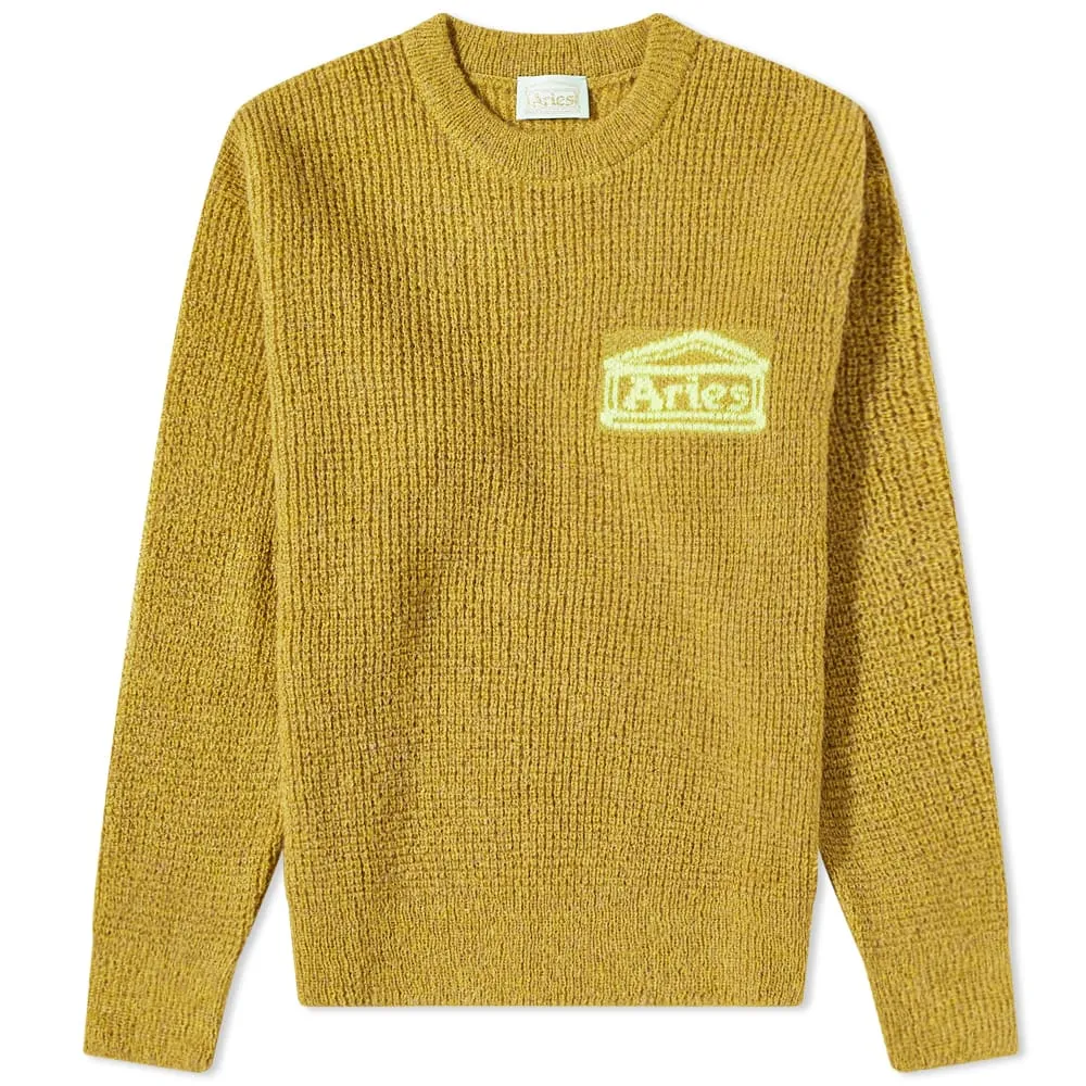 Aries Waffle Crew KnitKhaki