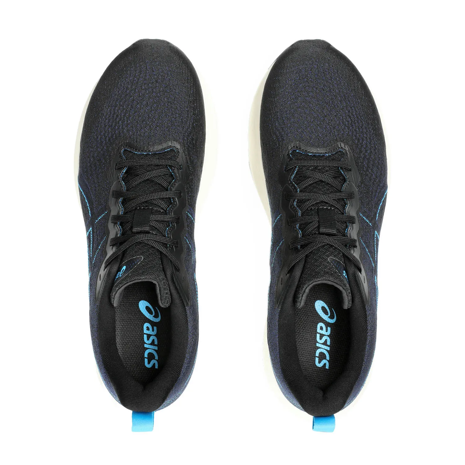 Asics Dynablast 4 Black Blue Expanse running shoes.