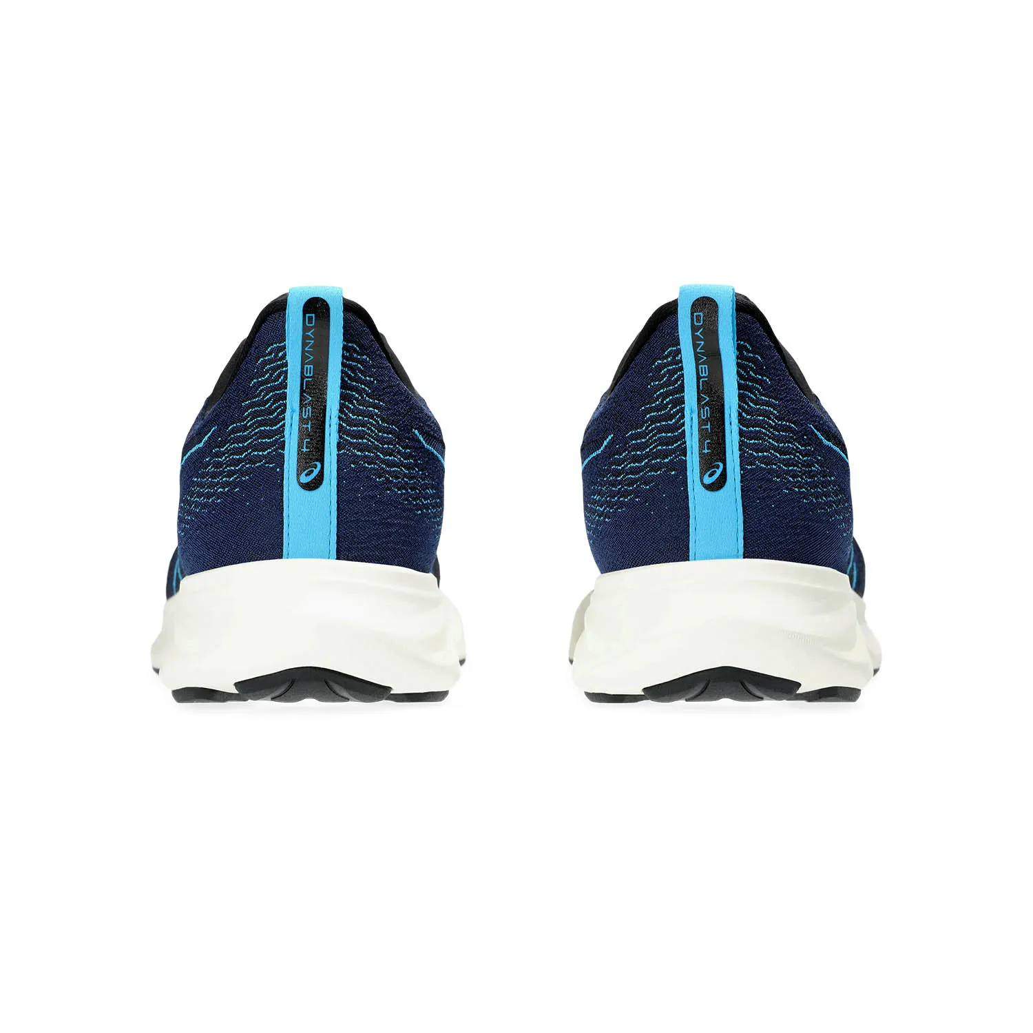 Asics Dynablast 4 Black Blue Expanse running shoes.