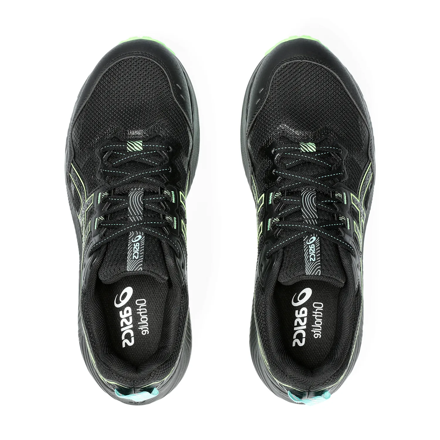 Asics Gel Sonoma 7 Black Illuminate Green running shoes.