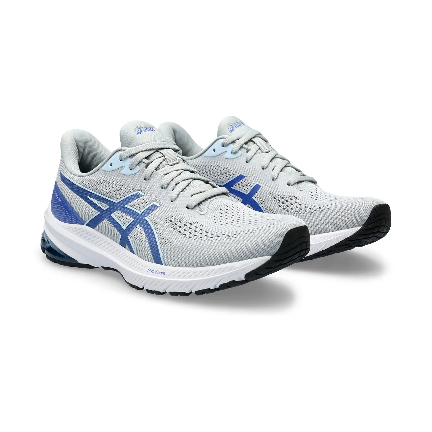 Asics GT 1000 12 Piedmont Grey/Light Blue running shoes.