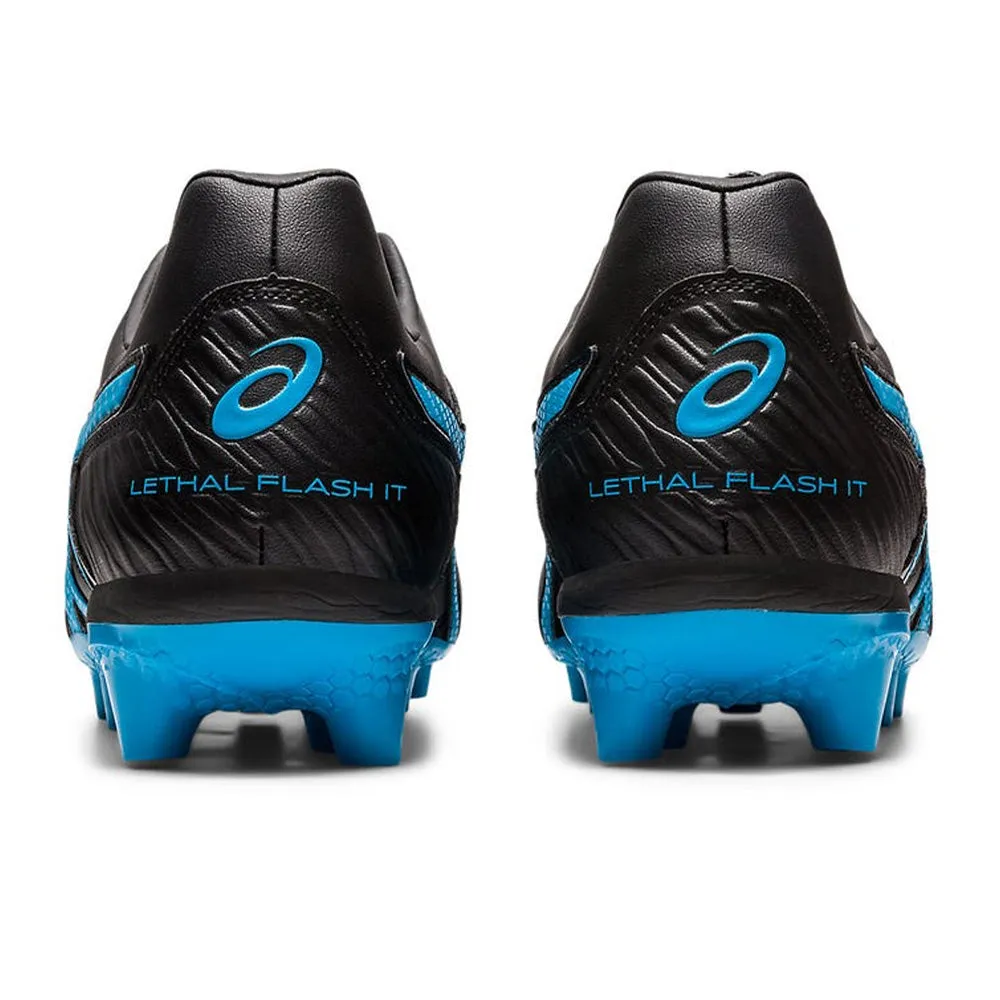 Asics Lethal Flash IT 2 FG Football Boots - Black/Blue - Buy Now.