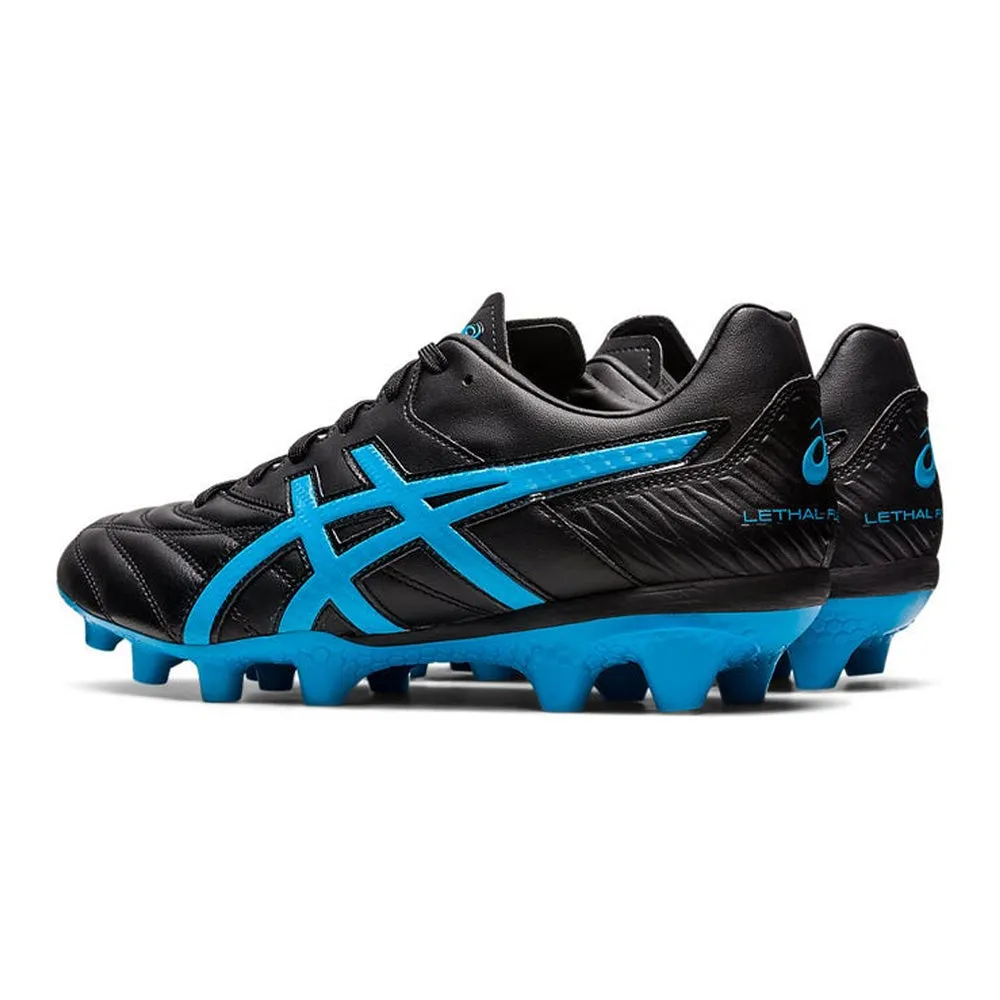 Asics Lethal Flash IT 2 FG Football Boots - Black/Blue - Buy Now.