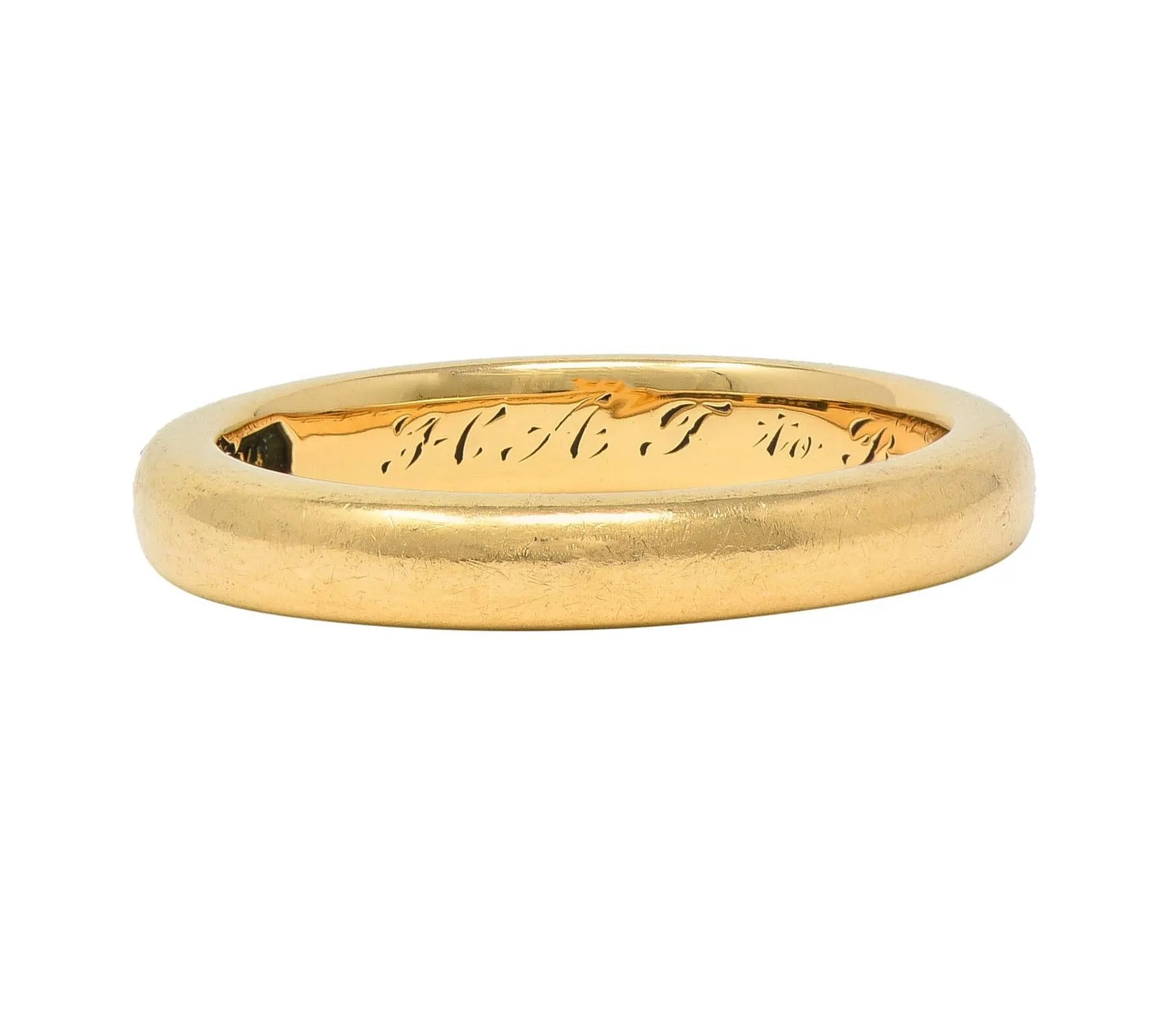 Bailey Banks & Biddle 18K Yellow Gold Vintage Wedding Band - 1915