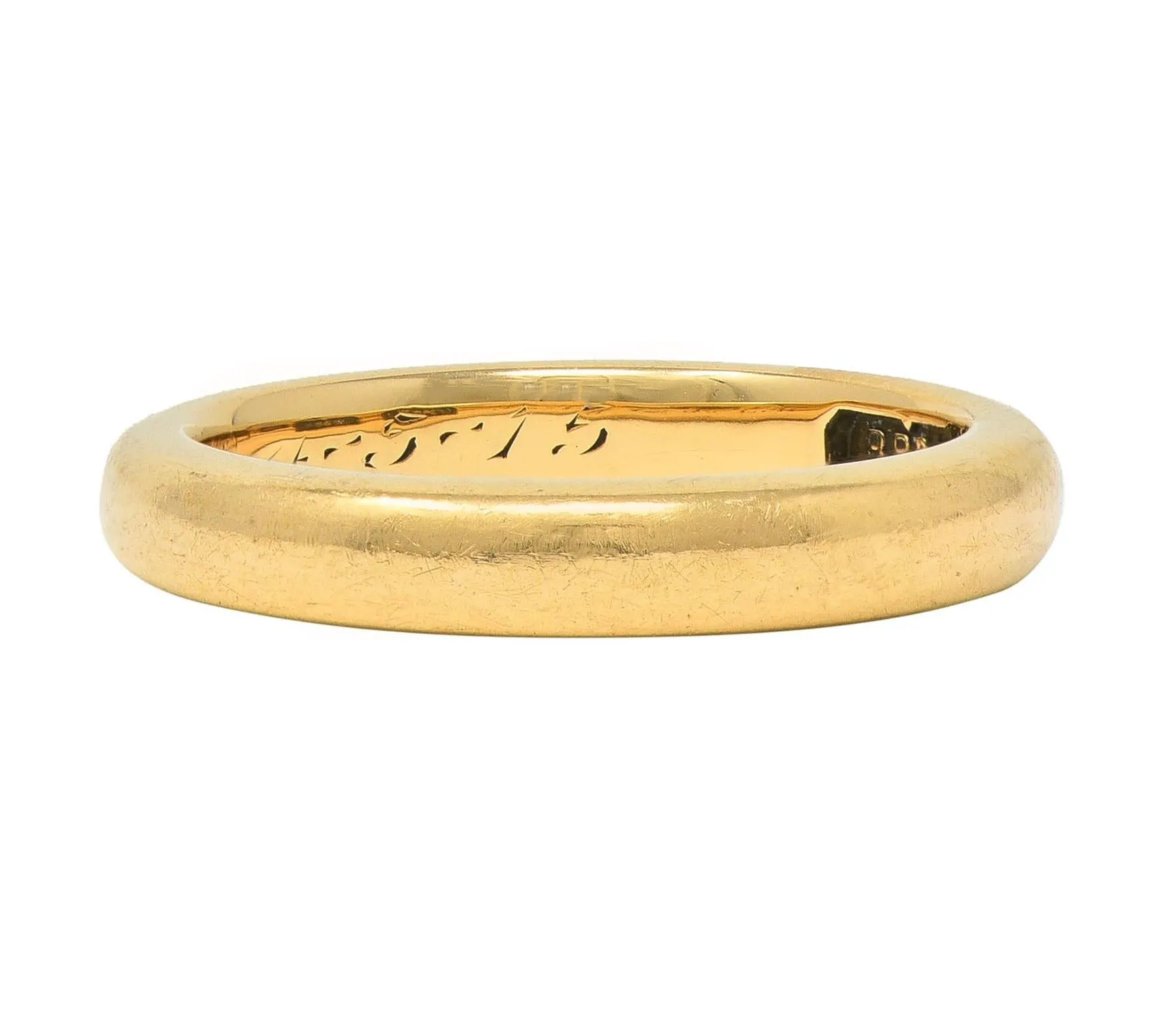 Bailey Banks & Biddle 18K Yellow Gold Vintage Wedding Band - 1915