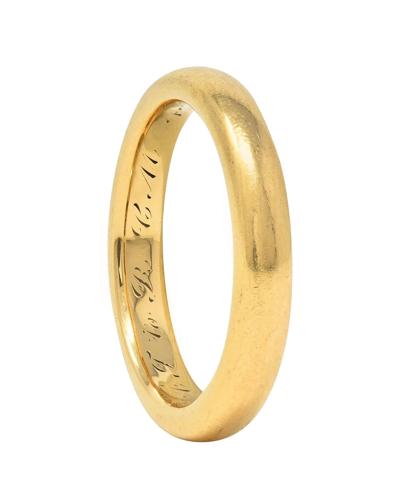 Bailey Banks & Biddle 18K Yellow Gold Vintage Wedding Band - 1915