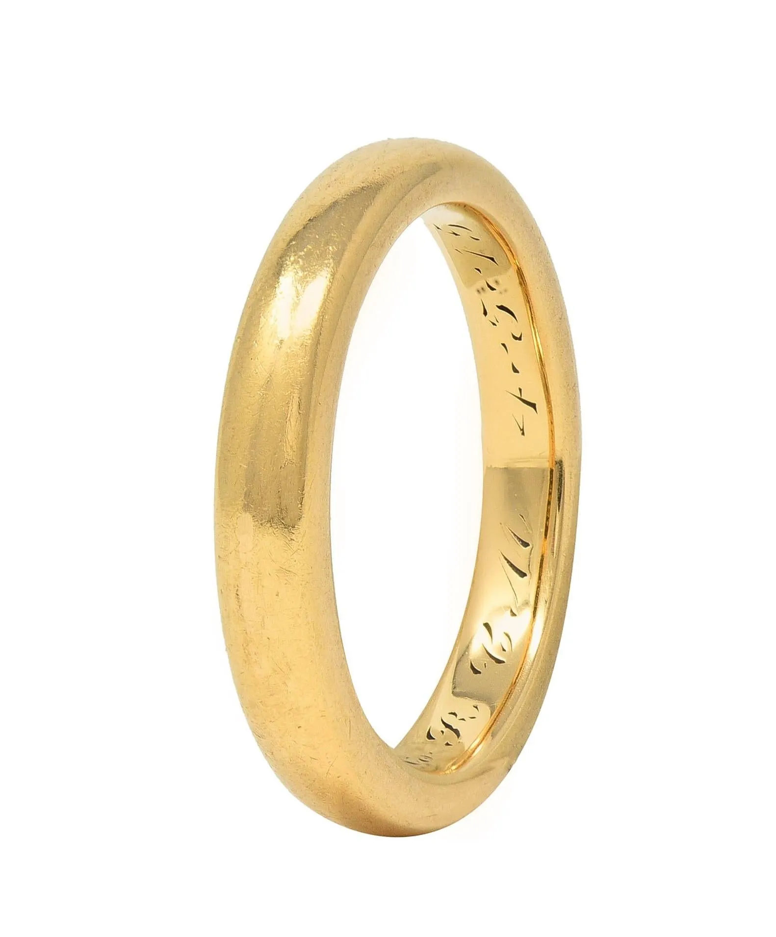 Bailey Banks & Biddle 18K Yellow Gold Vintage Wedding Band - 1915