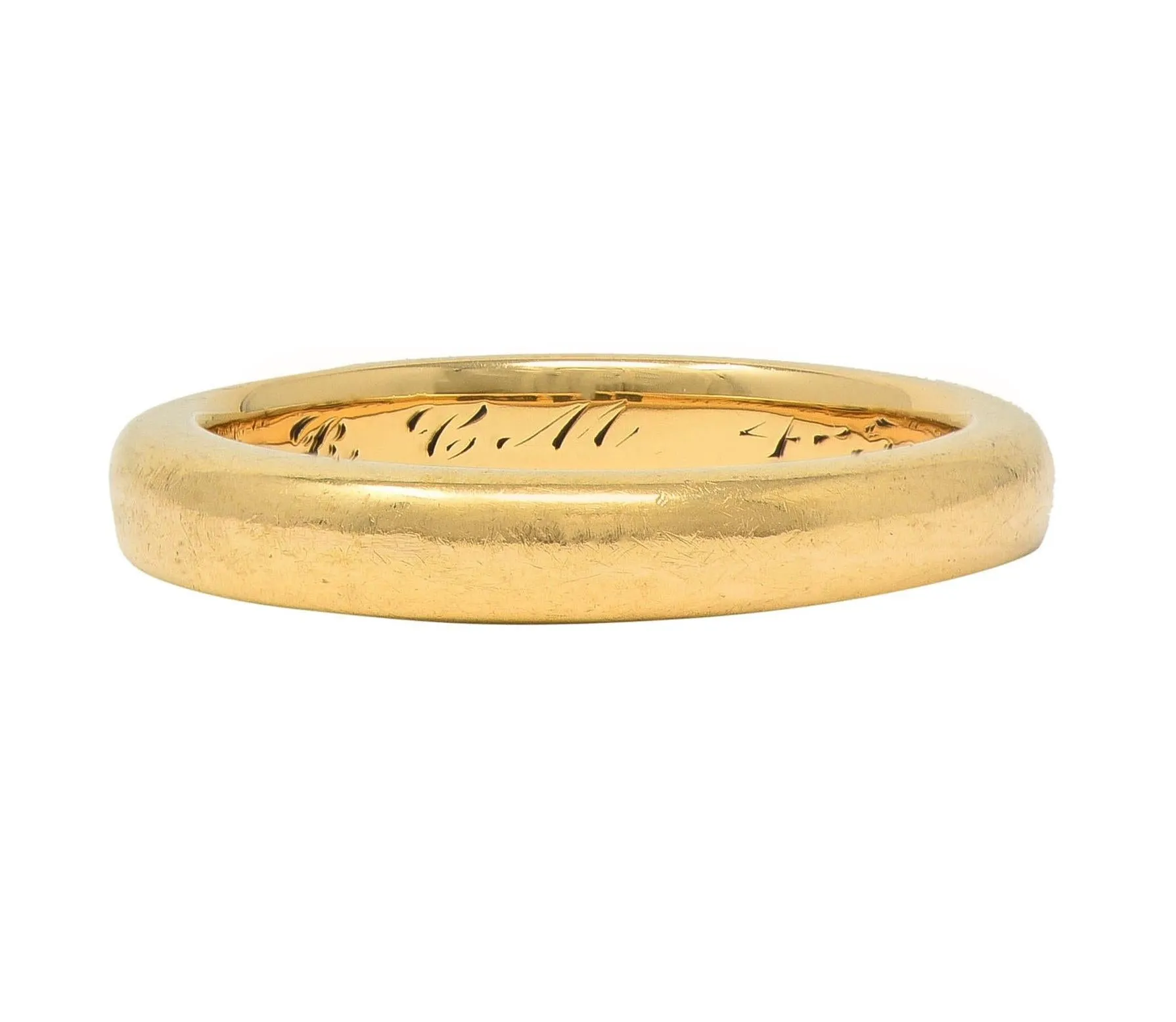 Bailey Banks & Biddle 18K Yellow Gold Vintage Wedding Band - 1915