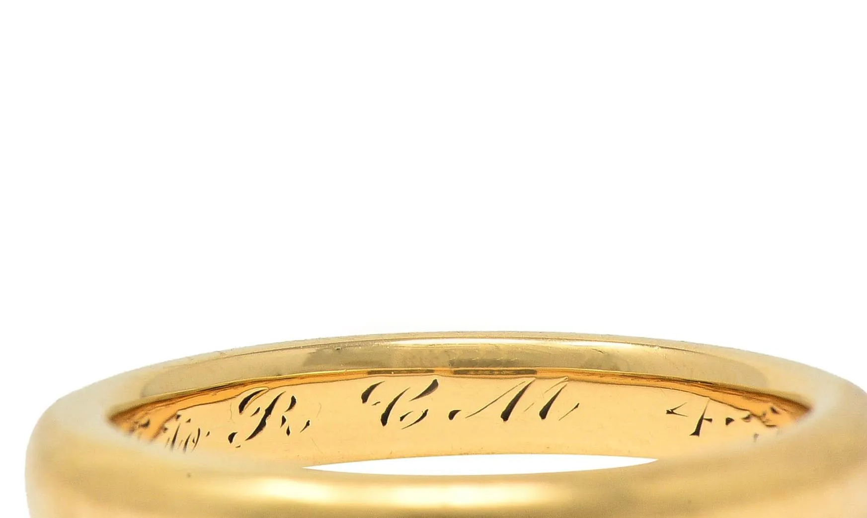 Bailey Banks & Biddle 18K Yellow Gold Vintage Wedding Band - 1915