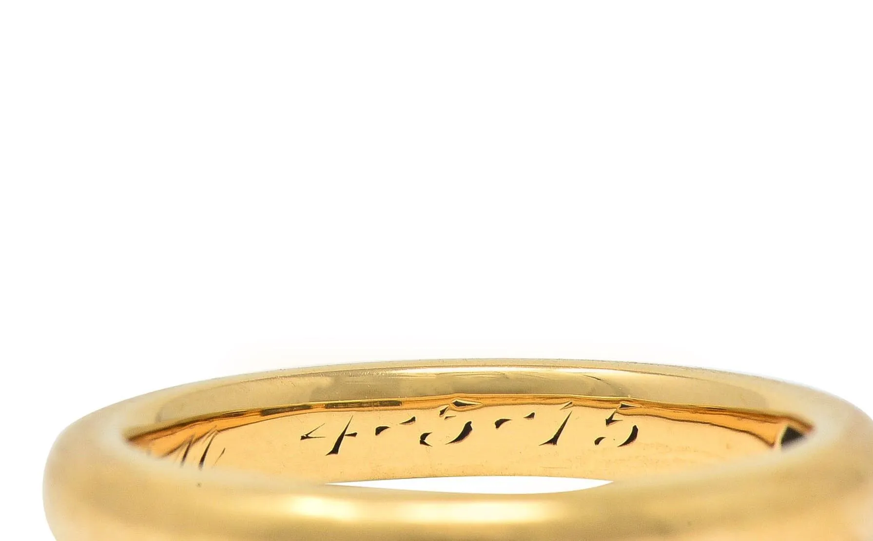 Bailey Banks & Biddle 18K Yellow Gold Vintage Wedding Band - 1915