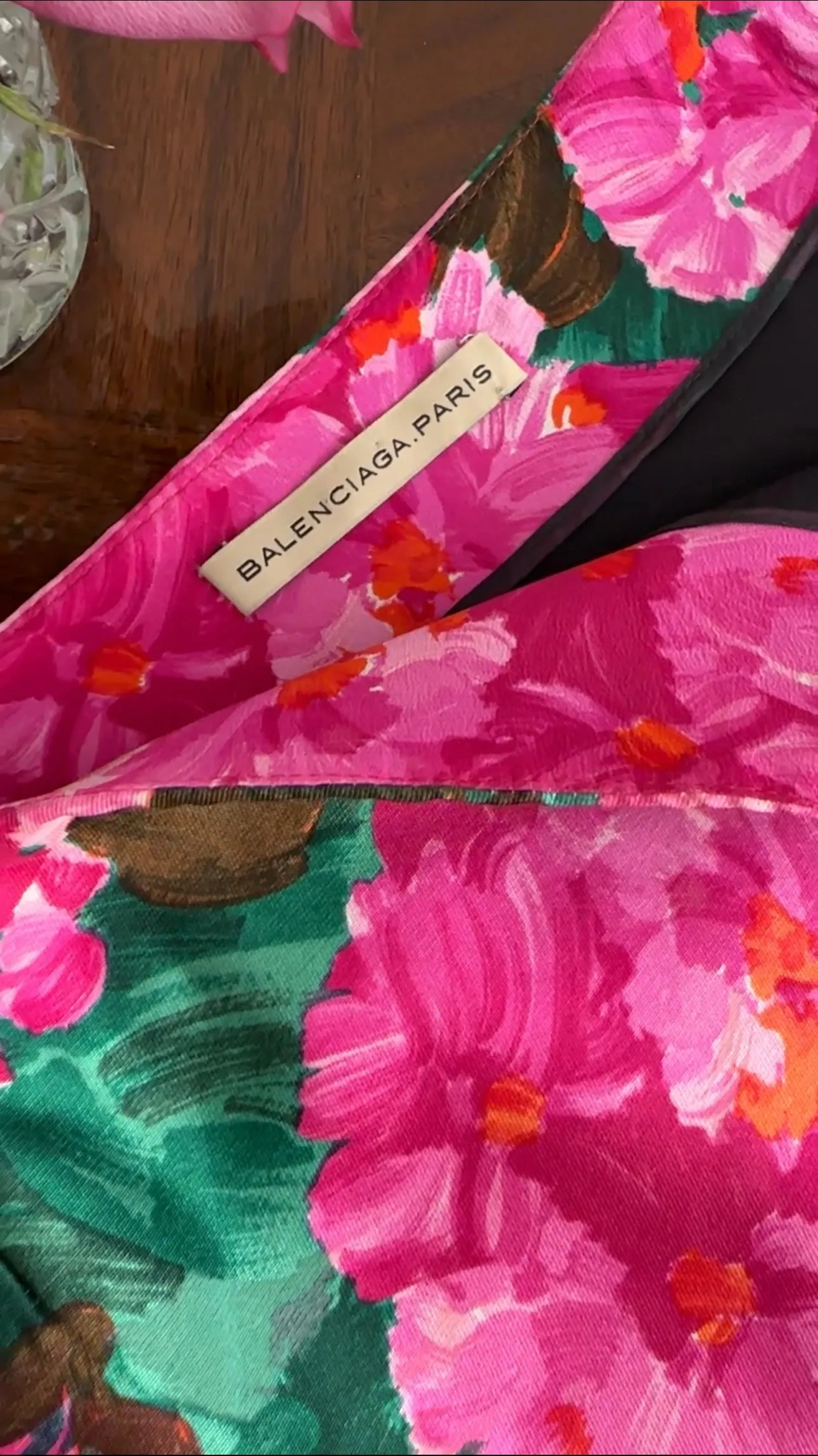 Balenciaga 2008 Floral Pencil Skirt - Pink and Green - Size XS / 2