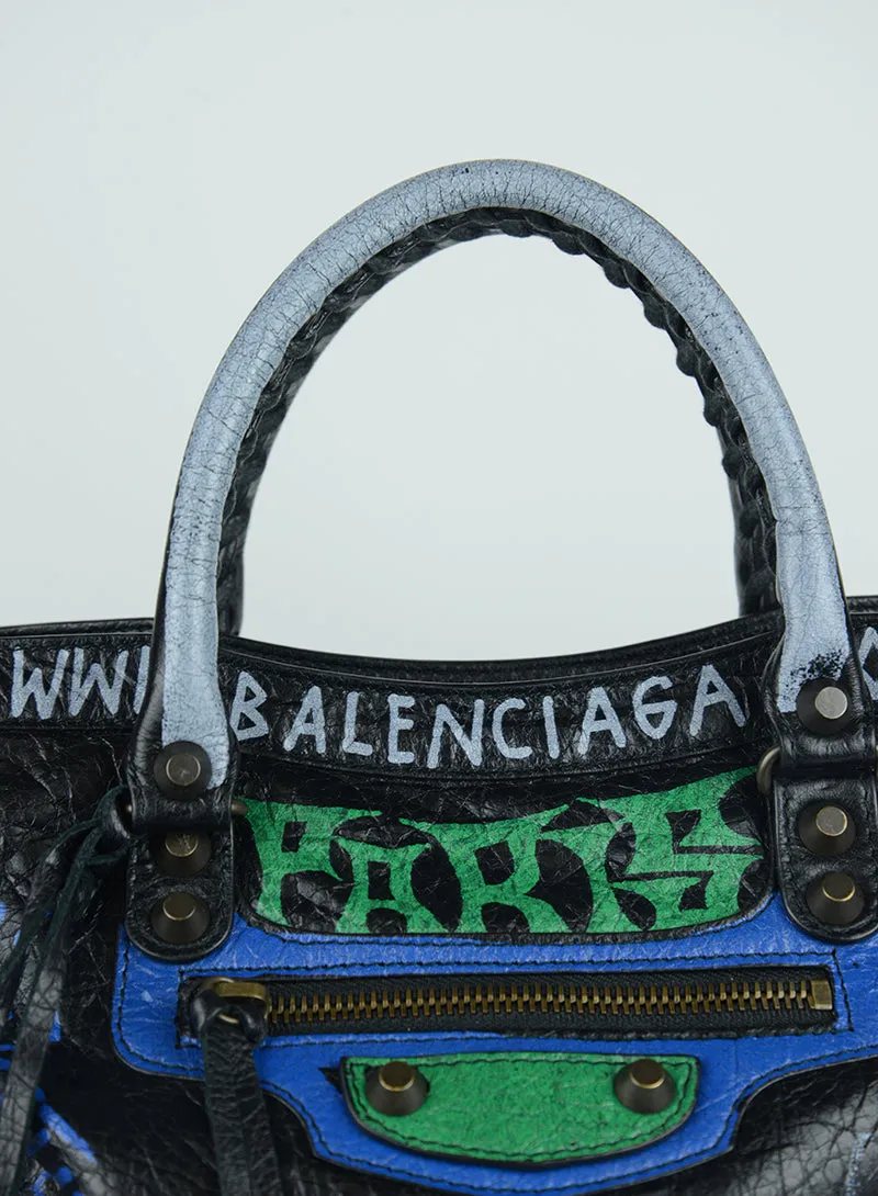 Balenciaga Borsa City Graffiti nera