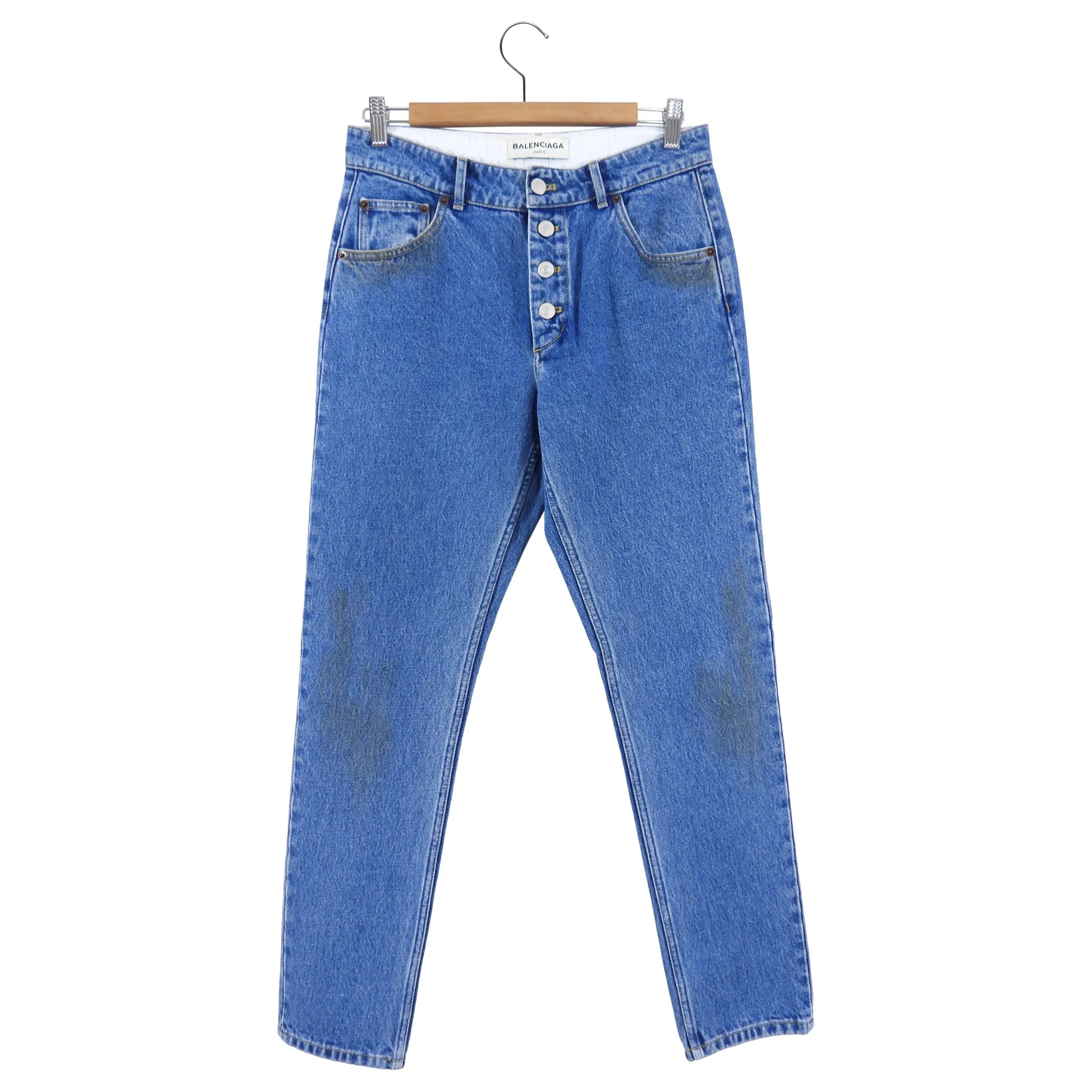 Balenciaga Distressed Denim Jeans - Blue Tapered, FR38.