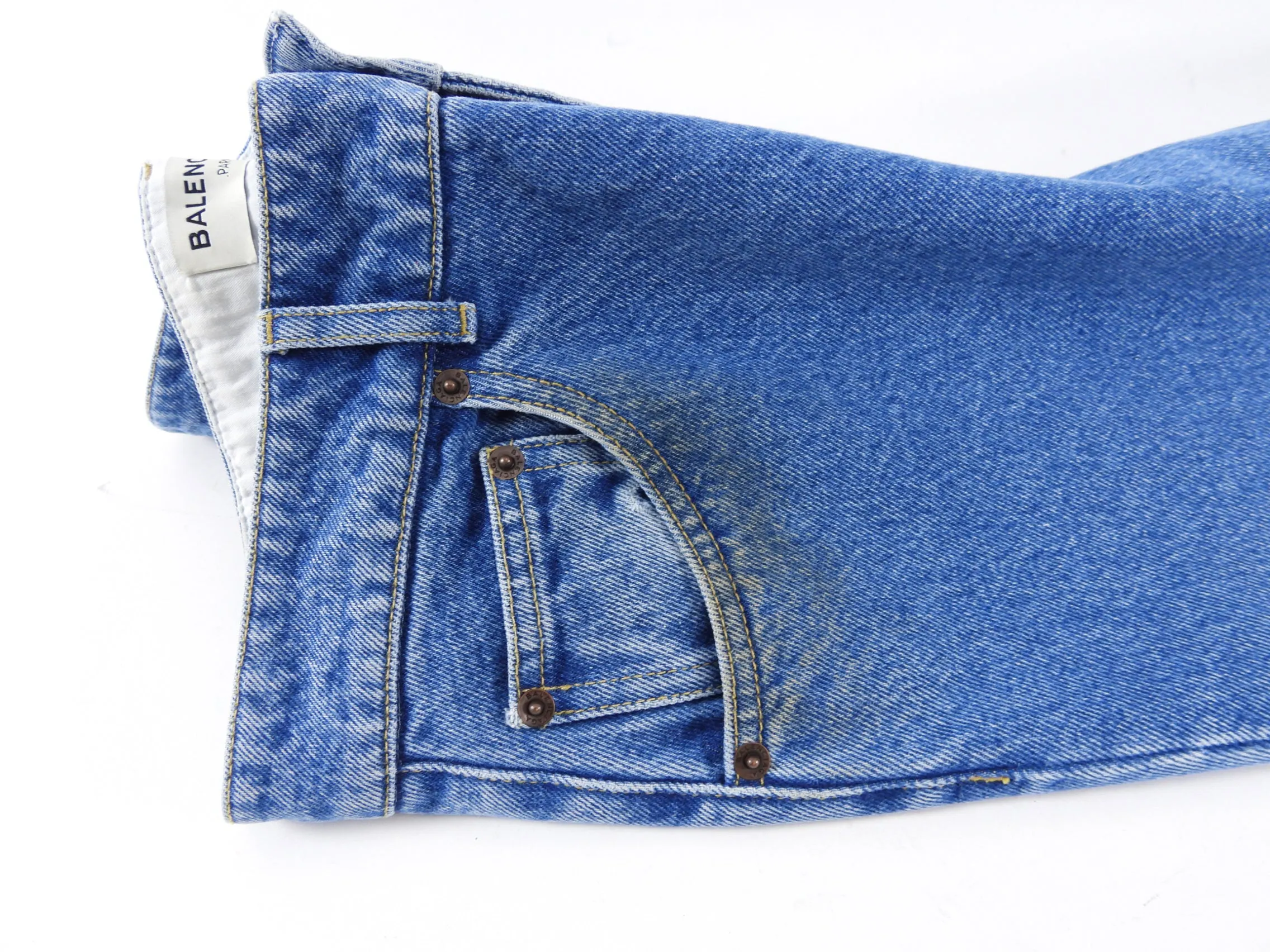 Balenciaga Distressed Denim Jeans - Blue Tapered, FR38.