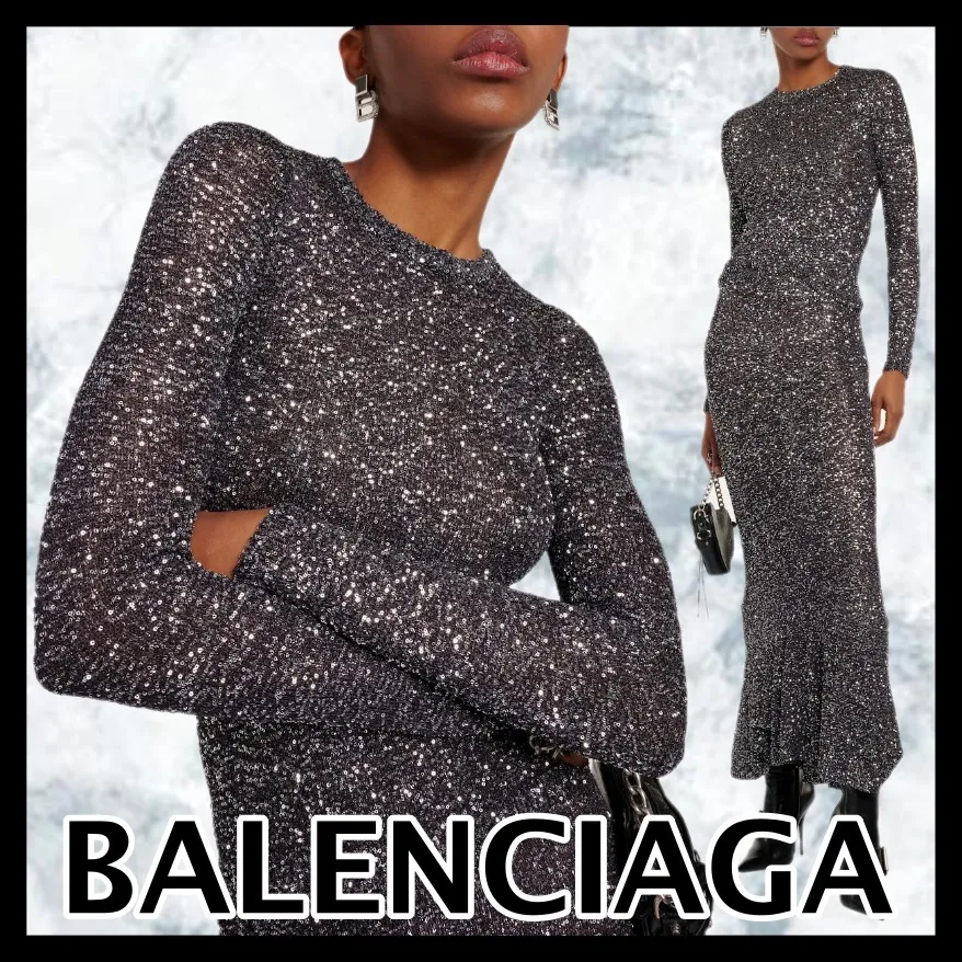 BALENCIAGA  |Elegant Style V-neck & Crew neck