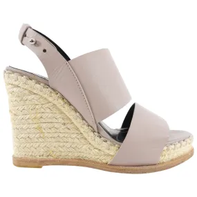 Balenciaga taupe leather wedge sandals - size 37