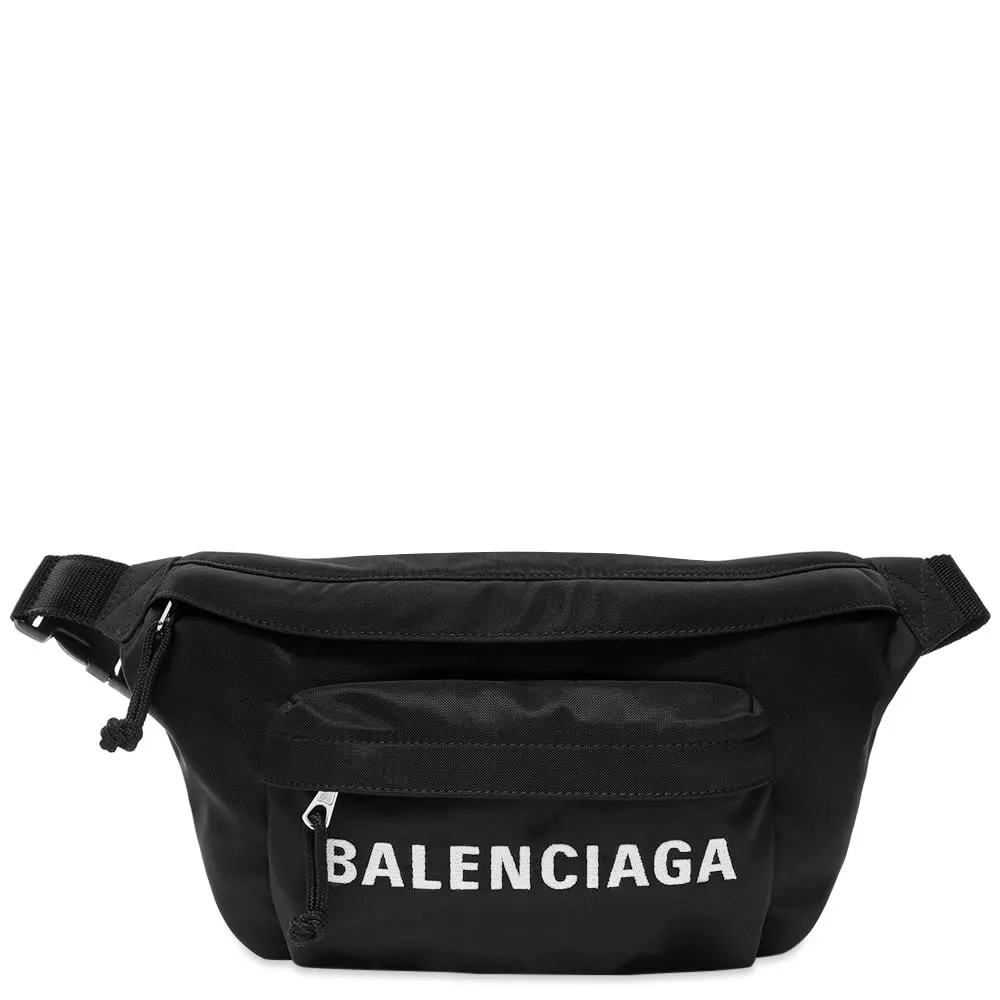 Balenciaga Wheel Logo BeltpackBlack & White